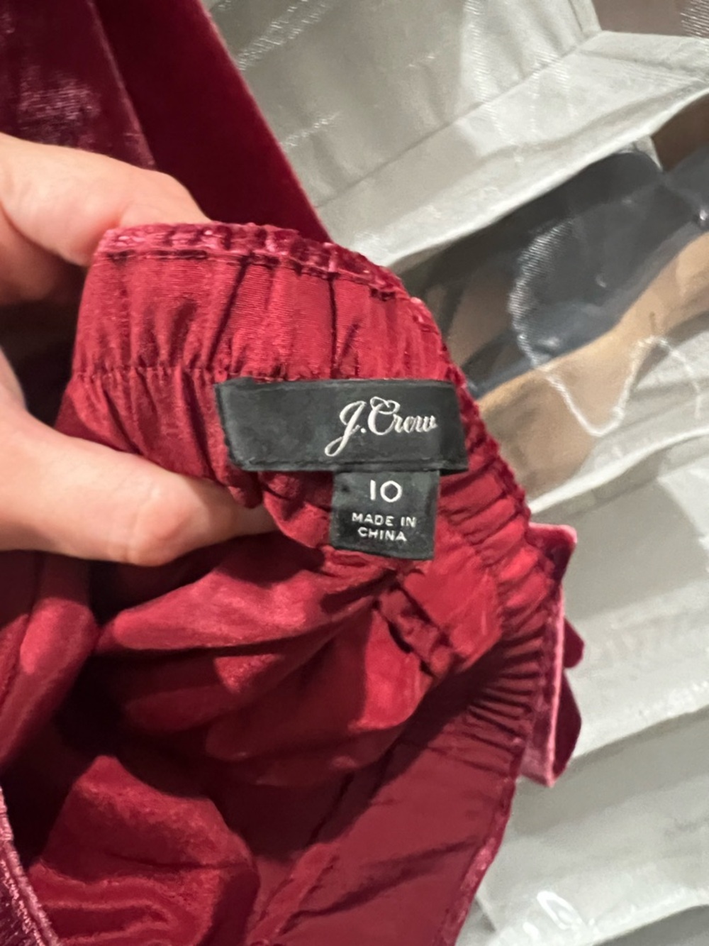 J. Crew Burgundy Velvet Peyton Pant 10 - Picture 4 of 5